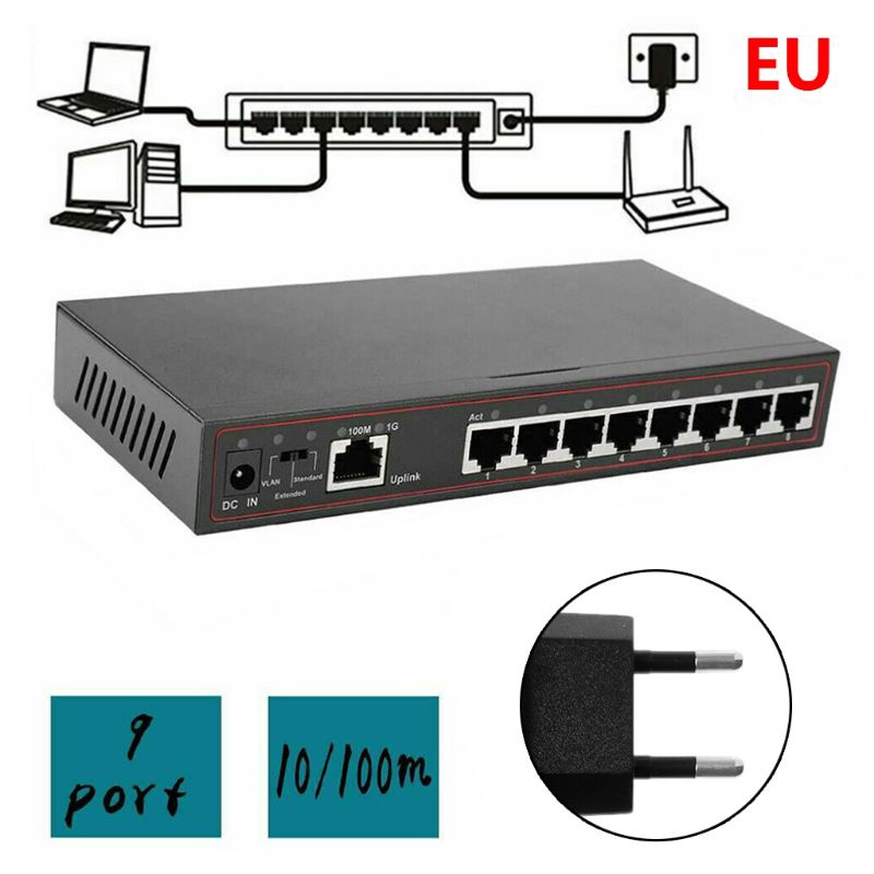 Bộ Chia 9 Cổng Mạng Lan Ethernet