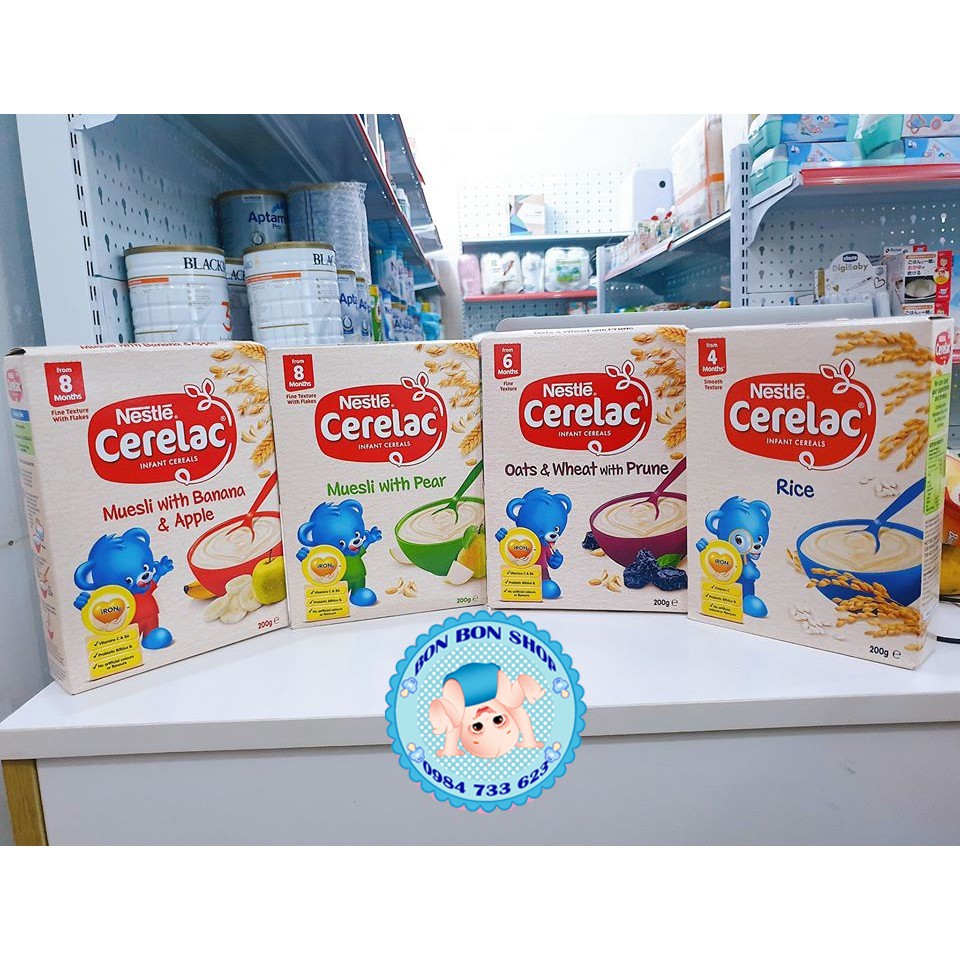 Bột Ăn Dặm Nestle Cerelac Đủ vị 200g(Date tháng 4/2021)