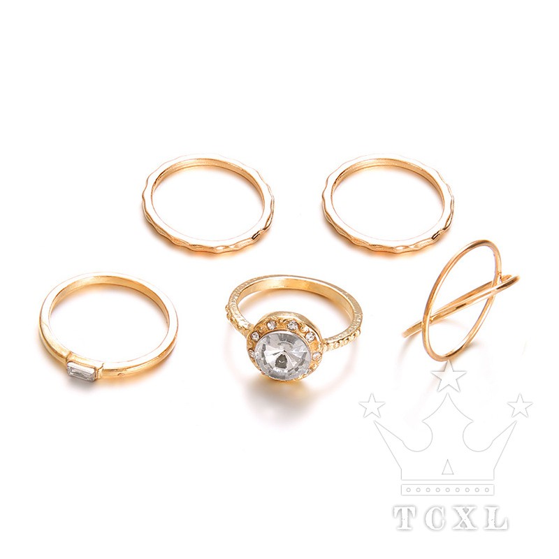 5 chiếc nhẫn đính zircon phong cách retro cổ điển dành cho nữ