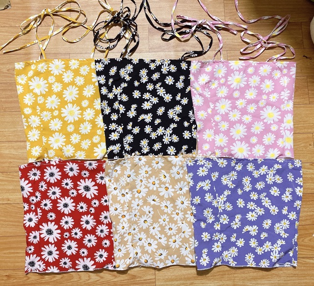 Áo 2 dây phối viền cổ_áo dây body nhún | BigBuy360 - bigbuy360.vn