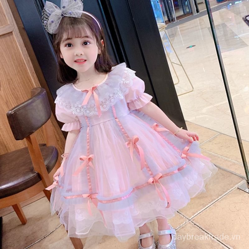 Đầm công chúa thời trang hè phong cách lolita đáng yêu dành cho bé gái