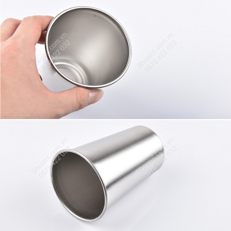 Cốc ly uống nước bằng inox 304 loại 1 lớp loại 320ml hoặc 500ml tùy chọn, dùng uống trà, uống sữa, uốn nước