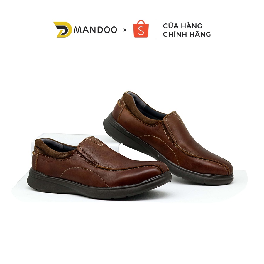 Giày Lười Công Sở Nam Da Bò Thật Cao Cấp Mandoo Tăng Chiều Cao NB7 Màu Đen - Nâu