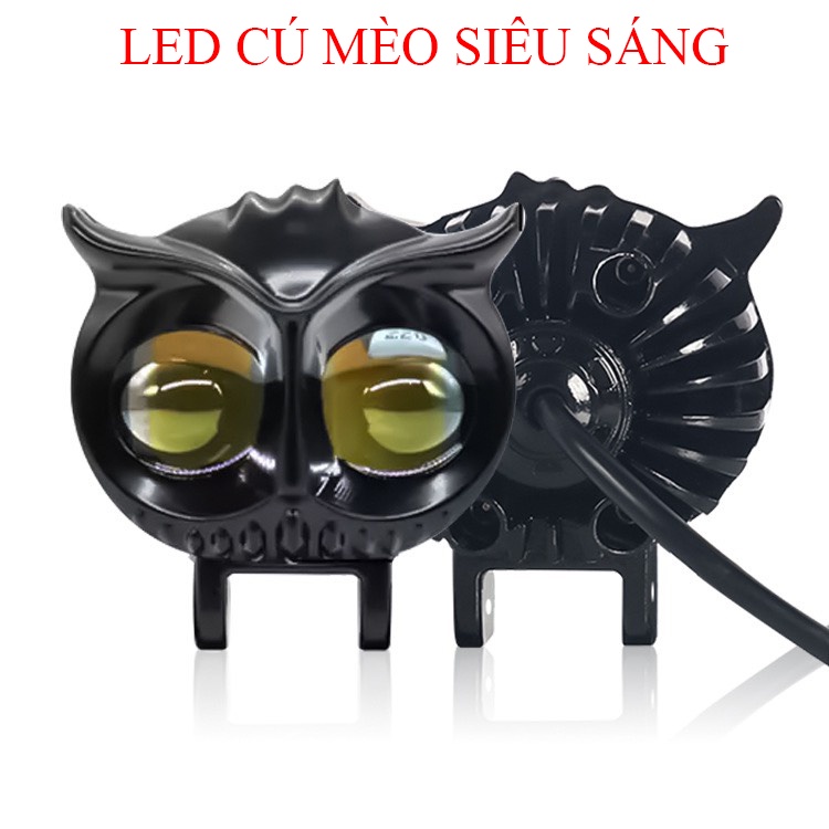 Đèn Trợ Sáng Xe Máy, Xe Điện Kiểu Mắt Cú, Mắt Mèo - Giá 1 Bóng