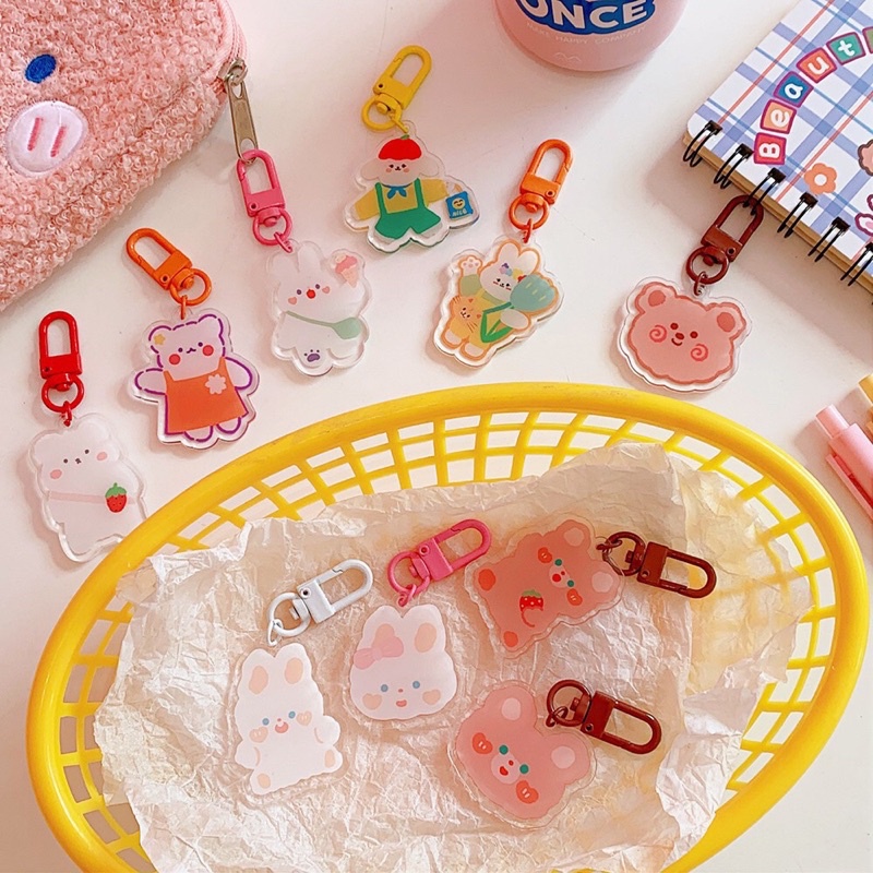 Móc khoá sổ còng cute móc khoá đa năng (sổ còng/móc chìa khoá/balo) keyring dễ thương