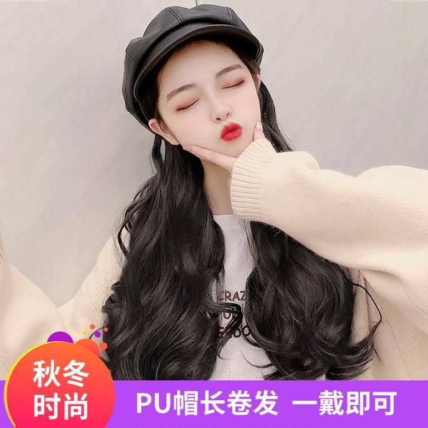 Mũ len kèm tóc giả xoăn dài thời trang mùa đông cho nữ