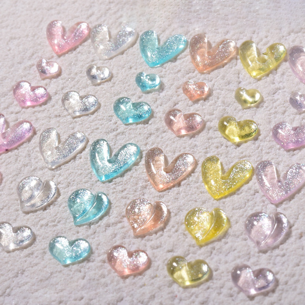 20 Charm pha lê mắt mèo trái tim trong suốt