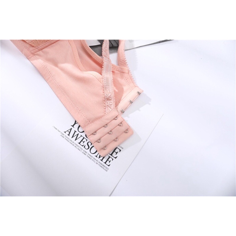 Áo ngực bầu cho con bú cotton ren cài nút trước