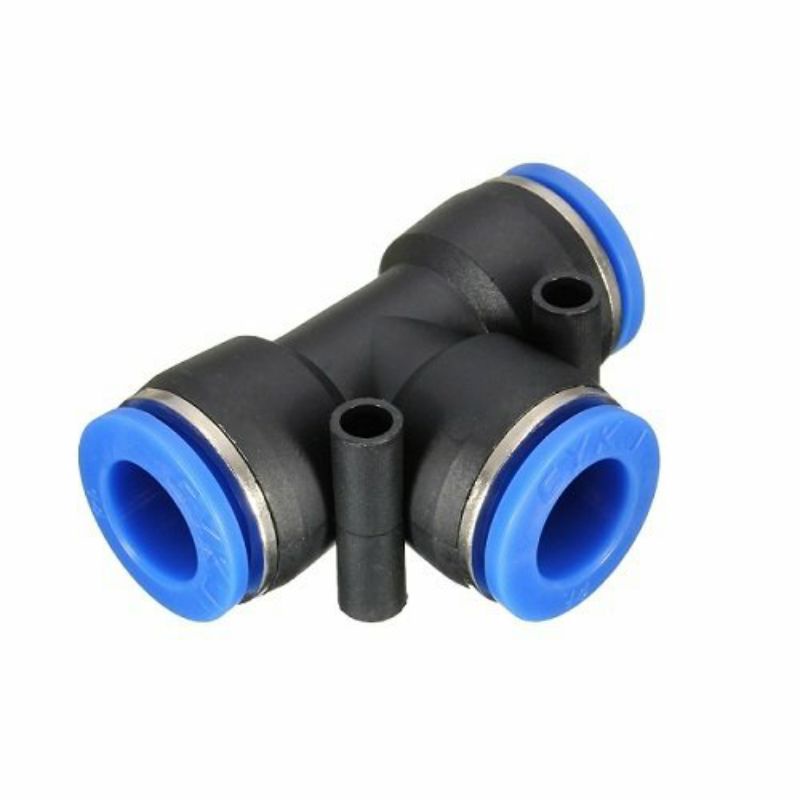 Đầu nối khí, chia khí chữ T PE nhiều kích cỡ - PE 4, PE 6, PE 8, PE 10, PE 12, PE 14, PE 16