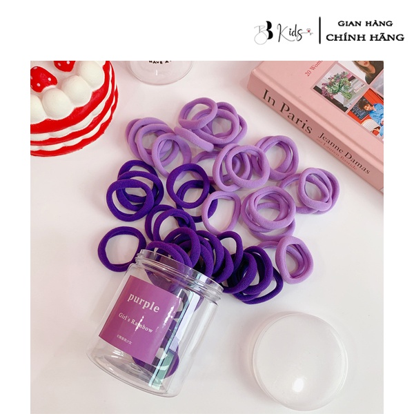 Hộp 50 Buộc Tóc BB Kids Siêu Co Giãn
