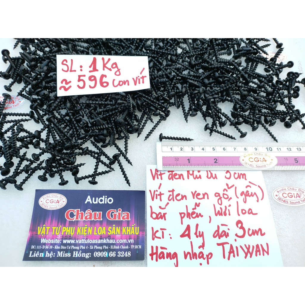 Vít dù đen 3cm 1kg Audio Châu Gia