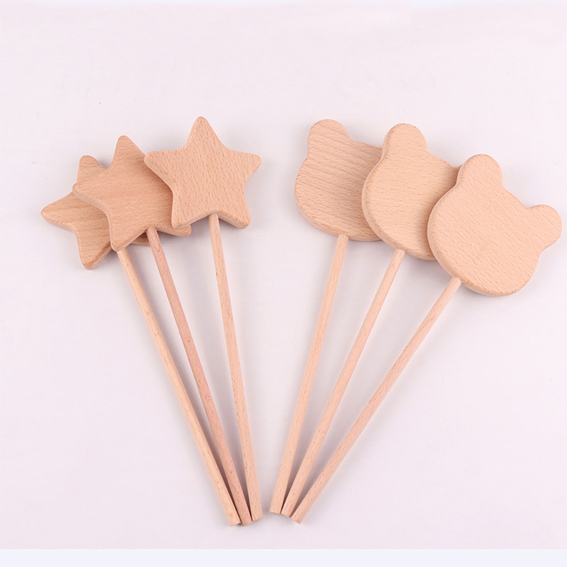 Đồ Chơi Gặm Nướu Bằng Gỗ Sồi Hình Gấu Ngôi Sao / Gấu Lớn Giúp Giảm Đau Răng Dành Cho Bé Trai Và Bé Gái