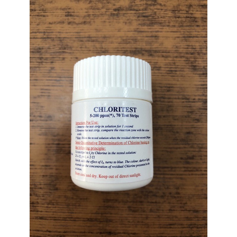 Giấy test chlorine 5-200ppm, hộp 70 que