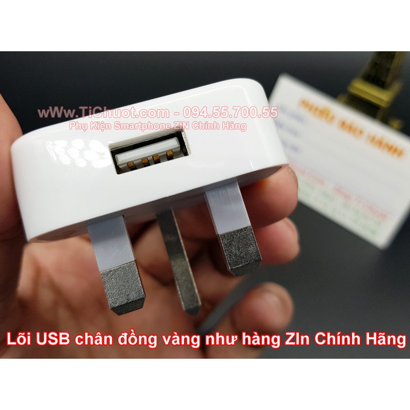 Củ Sạc iPhone 3 chấu hàng Foxconn có Logo táo