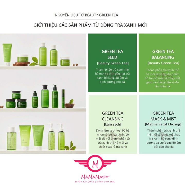 Sữa rửa mặt Innisfree trà xanh (Green tea cleansing foam) 150ml, dành cho da dầu,da mụn,làm sạch sâu,dưỡng ẩm (Hàn Quốc) | BigBuy360 - bigbuy360.vn