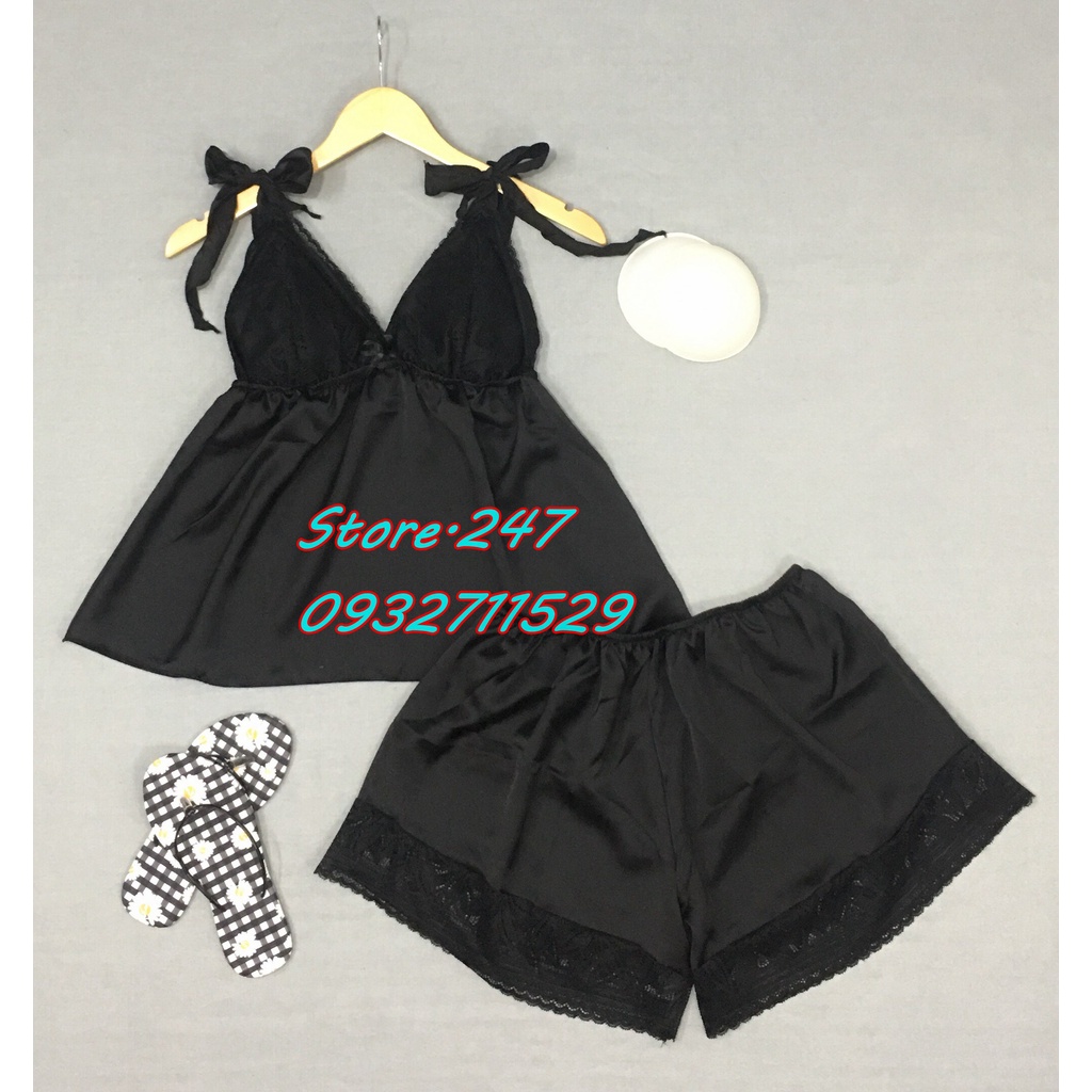 BỘ SATIN CÓ MÚT CỘT NƠ VAI SIÊU DỄ THƯƠNG, SATIN MỊN MẶC MÁT ÍT NHĂN - HÀNG NHÀ MAY BAO ĐẸP | BigBuy360 - bigbuy360.vn