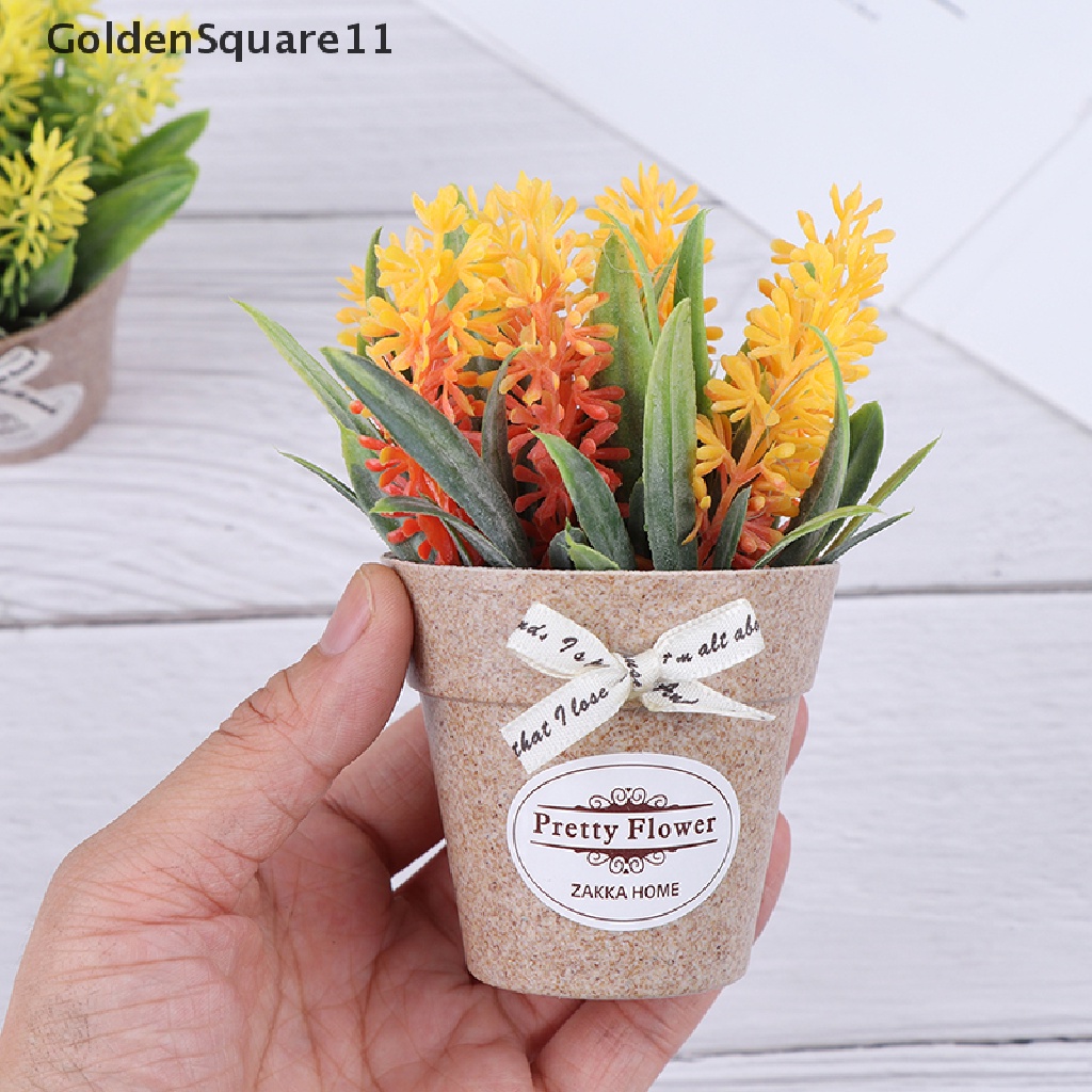 [Goldsquare11] Chậu Cây Bonsai Giả Mini Màu Xanh Lá Dùng Trang Trí