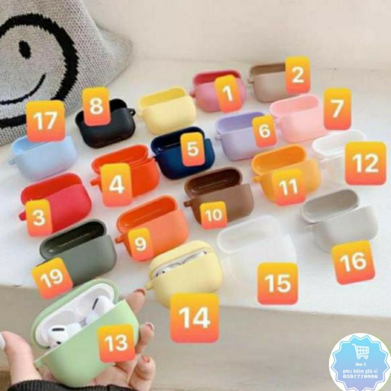 🌟 HÀNG LOẠI 1 🌟18 màu thời trang Case airpod 1 2 Pro  🌟 Vỏ Bao silicon dẻo trơn đựng tai nghe không dây