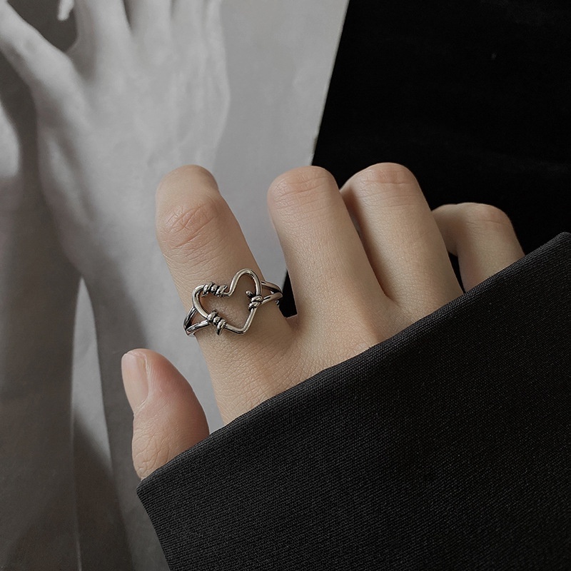 Nhẫn Hình Trái Tim Đơn Giản Phong Cách Hip Hop 19AA