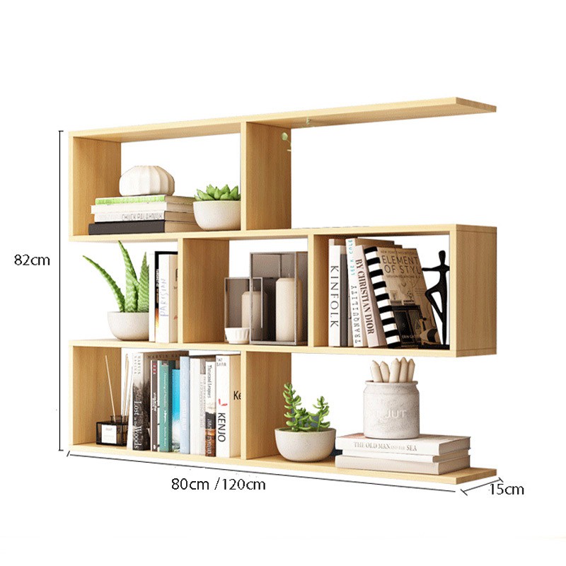 Kệ Sách Gỗ Treo Tường 4 Tầng Đơn Giản Mà Đẹp SIB DECOR 120 x 82 x 15cm (Nhiều màu)