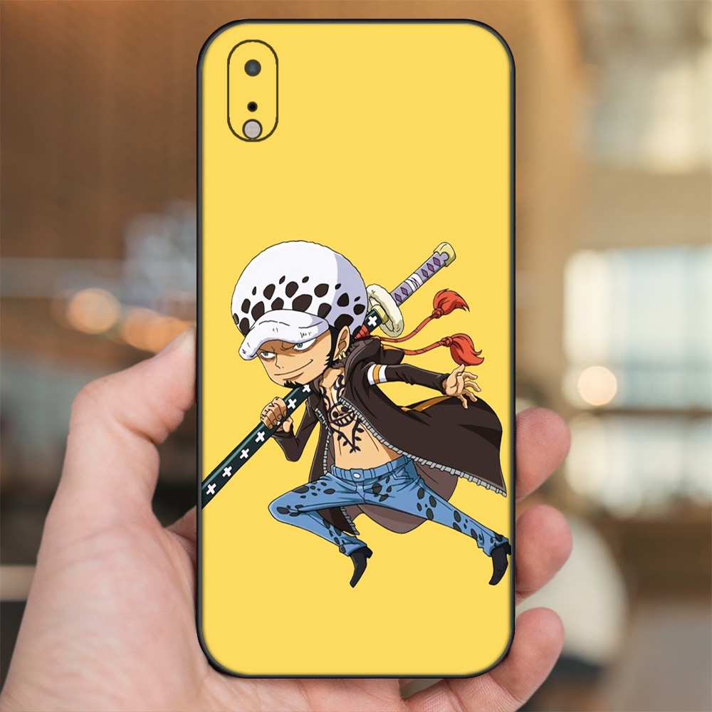 Ốp lưng iPhone Xr dẻo đen cạnh vuông in hình Law One Piece