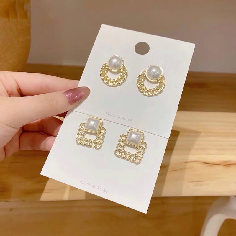 Hoa tai cá tính, hoa tai ziczac, hoa tai Hàn Quốc mới lạ