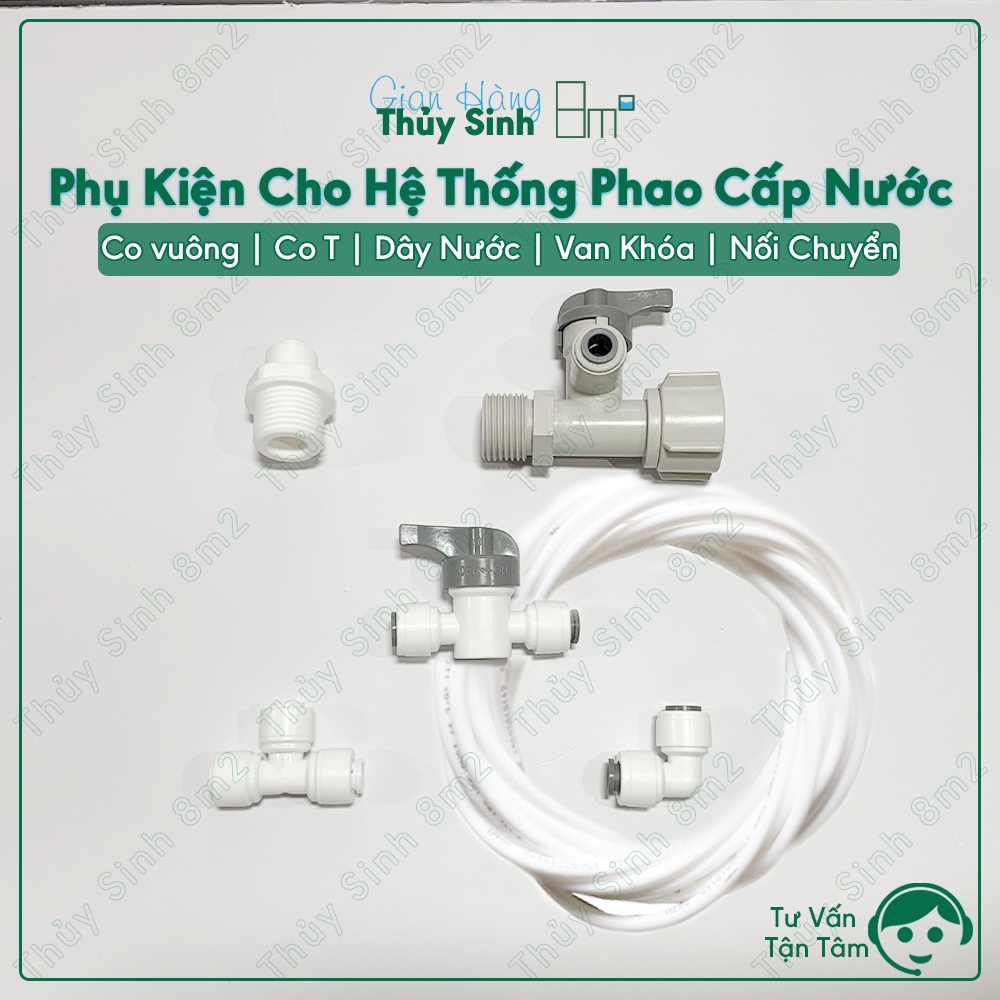 Co Vuông | T, Nối Ren Fi 21-6, Ống Nước, Van Khóa Tay, Van Khóa Ren 21 Chia Dây Fi 6 | Cho Phao Cấp Nước Tự Động - 8m2