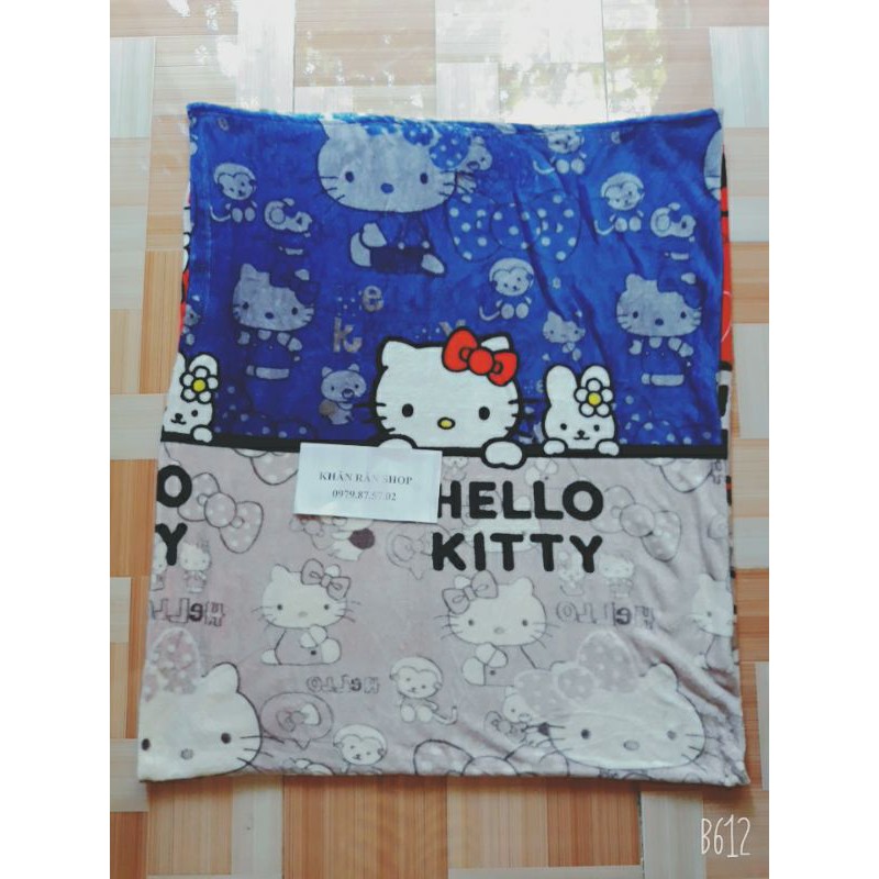 Mền tuyết nhung 1m6x2m2 mèo kitty nhiều màu ẢNH THẬT