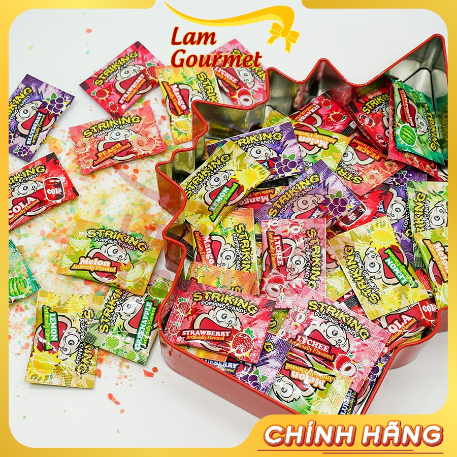 Kẹo nổ Striking Popping Candy Hộp Thiếc 120g Nhiều Mùi Vị  - Lam Gourmet