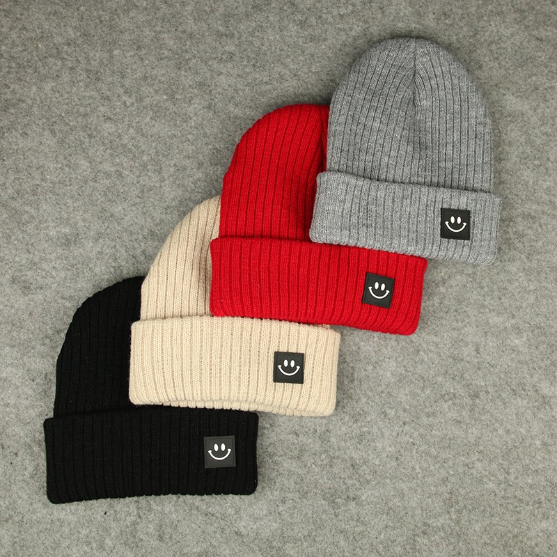 Dễ Thương Mũ Len Beanie Hình Mặt Cười