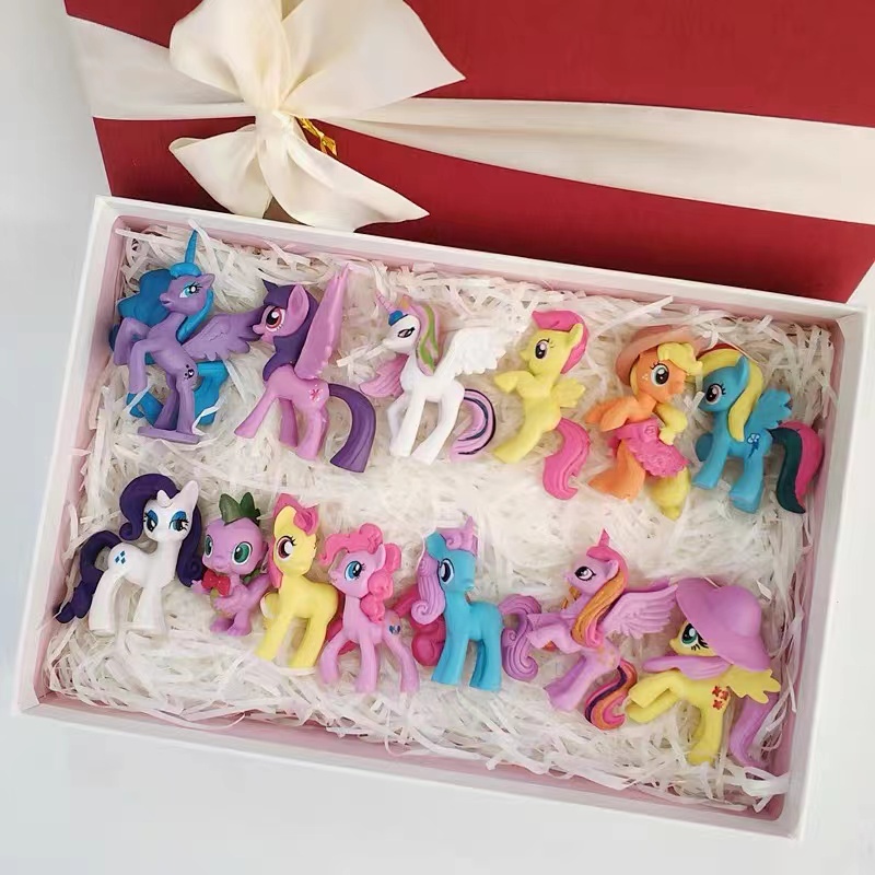 Set 12 Tượng Ngựa Pony Dễ Thương Kích Thước 3-7cm