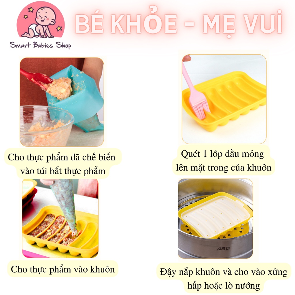 Khuôn Làm Bánh - Xúc Xích,Khuôn Bánh - Xúc Xích Silicon Cho Bé Ăn Dặm