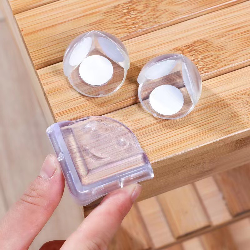 Miếng Bịt Góc Bàn Bọc Góc Bàn Bo Tròn Bọc Cạnh Bàn Hình Vuông Kèm Băng Dính