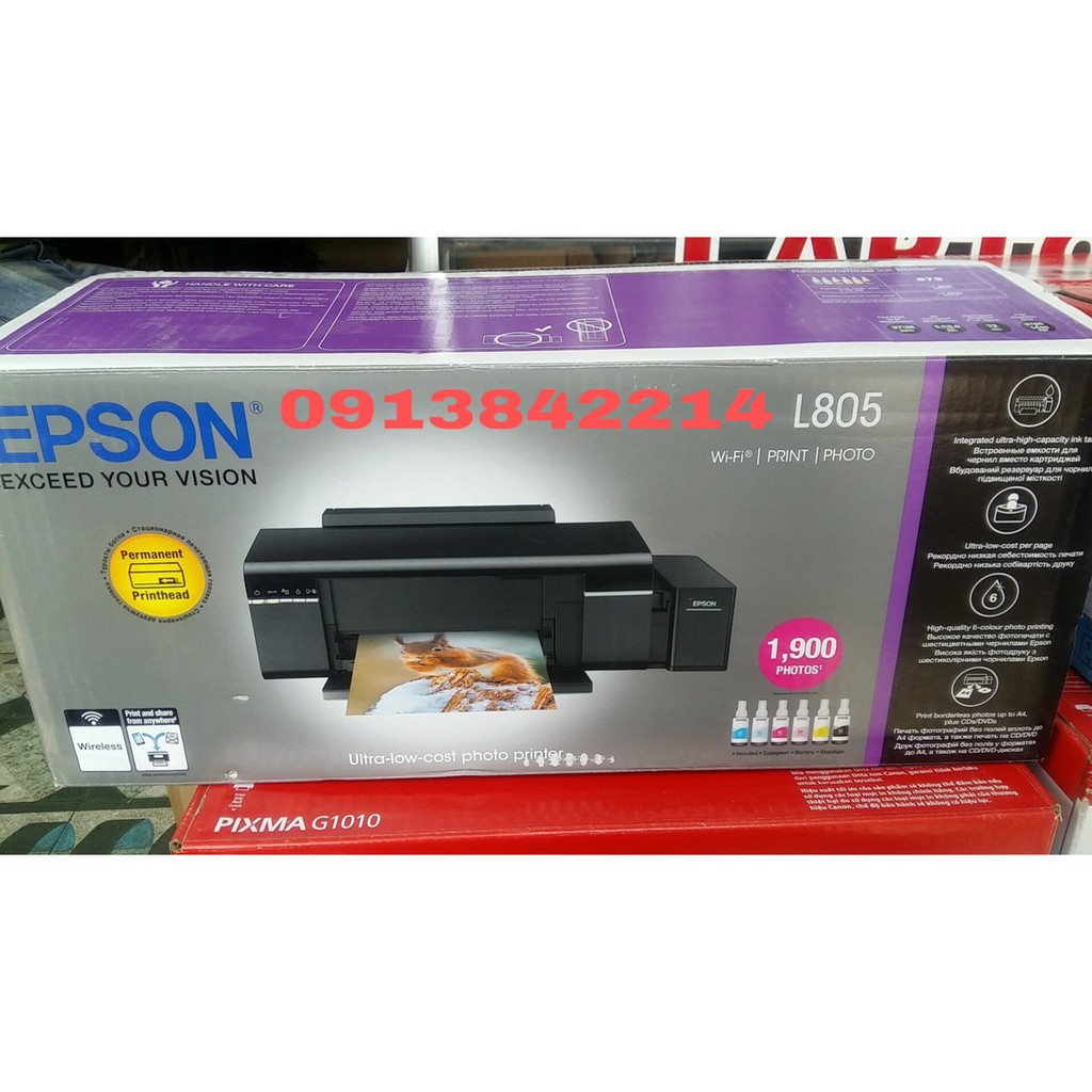 Máy in Epson L805 ( máy đi kèm 6 bình mực hiệu inkjet 70ml/1 màu hàn quốc | WebRaoVat - webraovat.net.vn