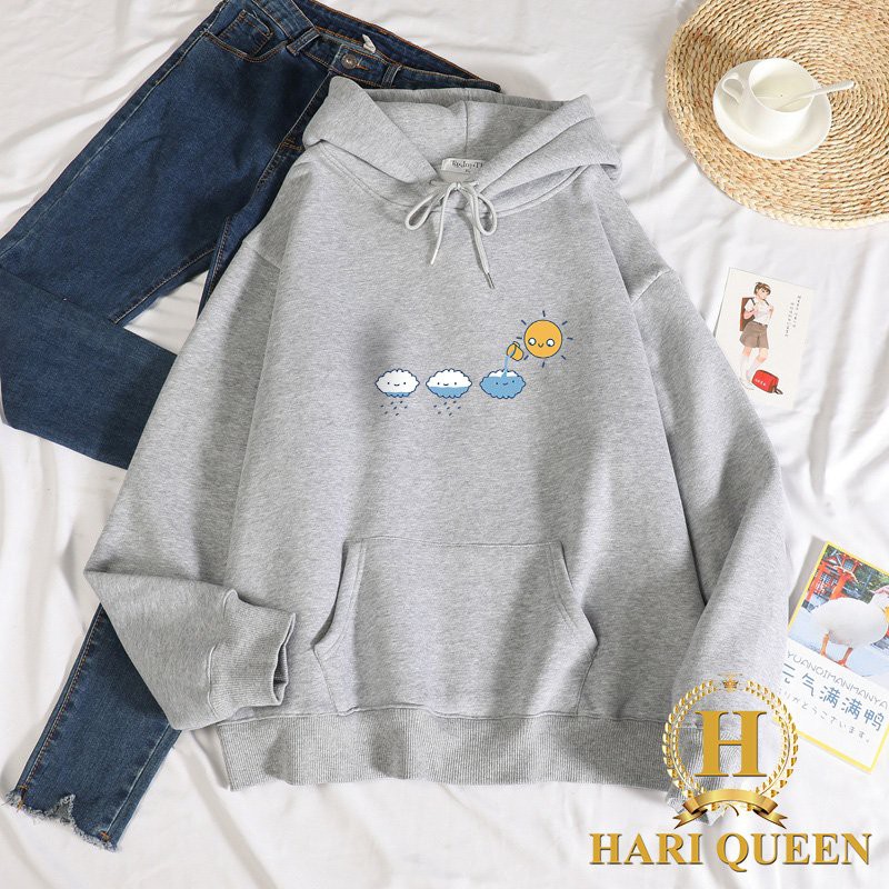 Áo hoodie thời tiết mặt trời tưới mây HARI0121