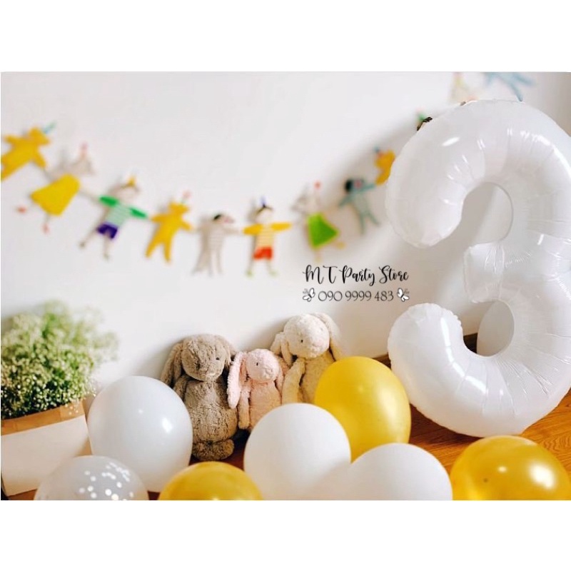 BÓNG SỐ TRẮNG DECOR SINH NHẬT HÀN QUỐC