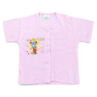Áo sơ sinh nút giữa ngắn tay màu 100% cotton cho bé từ 3 - 17kg