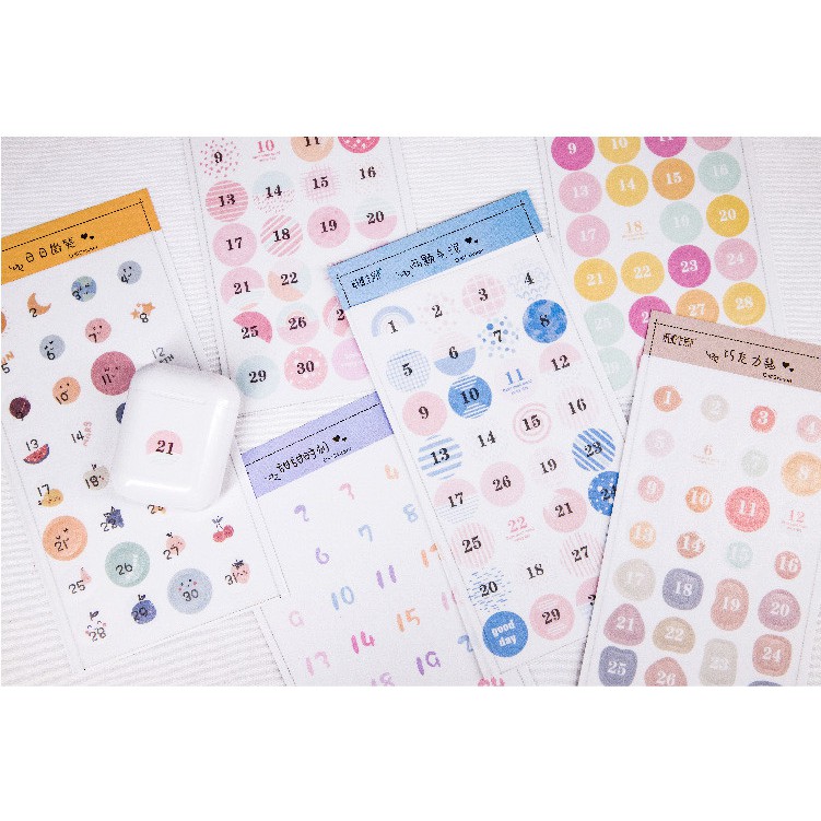 Set Sticker Số ngày 1- 31