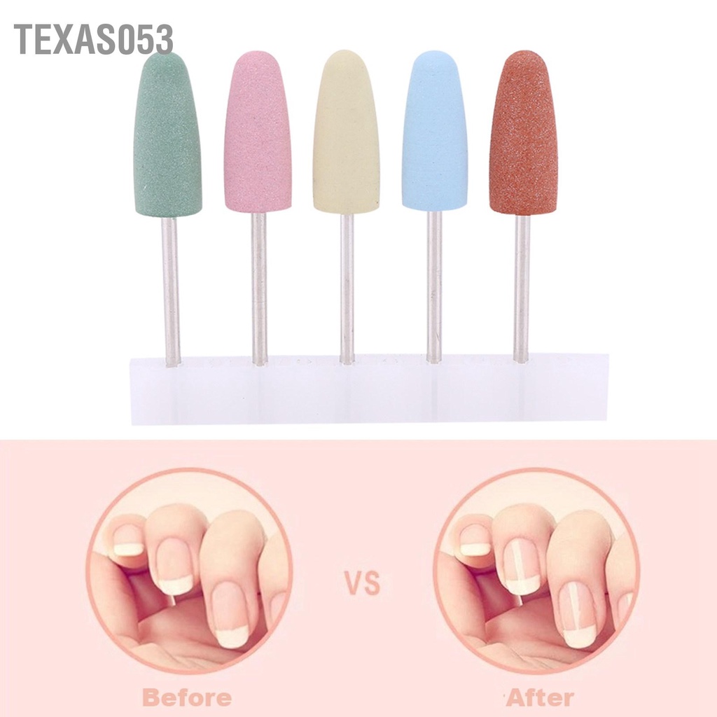 [Hàng Sẵn] Set 5 Đầu Mài Móng Silicone Làm Móng Tay gel nail Chuyên Dụng【Texas053】