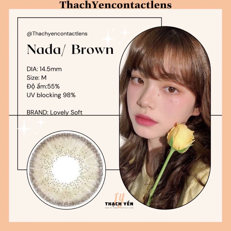 Kính Áp Tròng Nada Brown Lens Nâu Cận 0-10 Độ