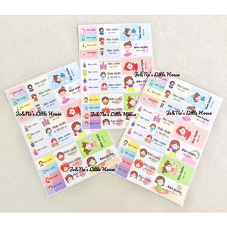 - Sticker hàn in tên cho bé, size mix cho bé trai và bé gái, theme bé trai và bé gái cute