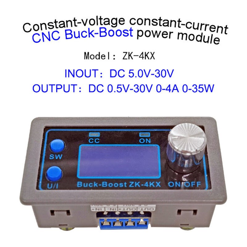 Mô đun nguồn chuyển đổi ZK-4KX DC DC Buck Boost CC CV 0,5-30V 4A 5V 6V 12V 24V