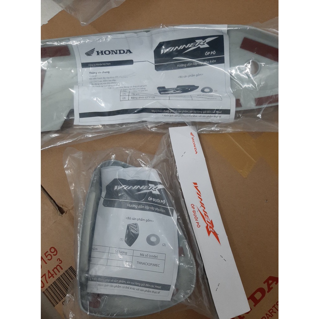 ốp bô ốp ống xả ốp đuôi bô winner x v3 cacbon honda