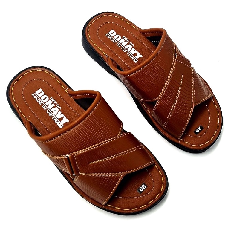 Dép nam quai ngang siêu bền đẹp, khâu toàn bộ đế shop kinson