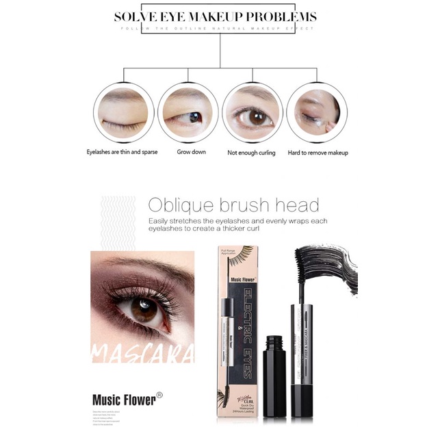 Bộ Mascara Làm Dày Uốn Cong Lông Mi Không Dễ Nhòe Và Chống Thấm Nước MY | BigBuy360 - bigbuy360.vn