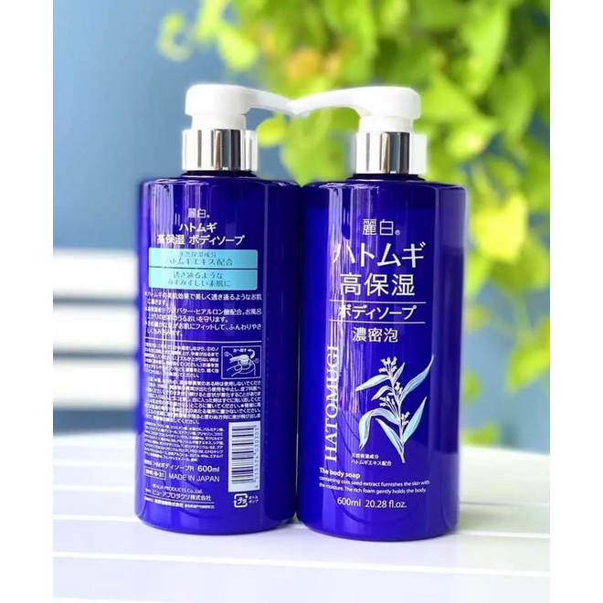 Sữa Tắm Trắng Da ý Dĩ Hatomugi Màu Xanh 600ml Nhật Bản
