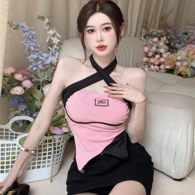 Áo Croptop Thiết Kế Lệch Tà Quyến Rũ Cho Nữ