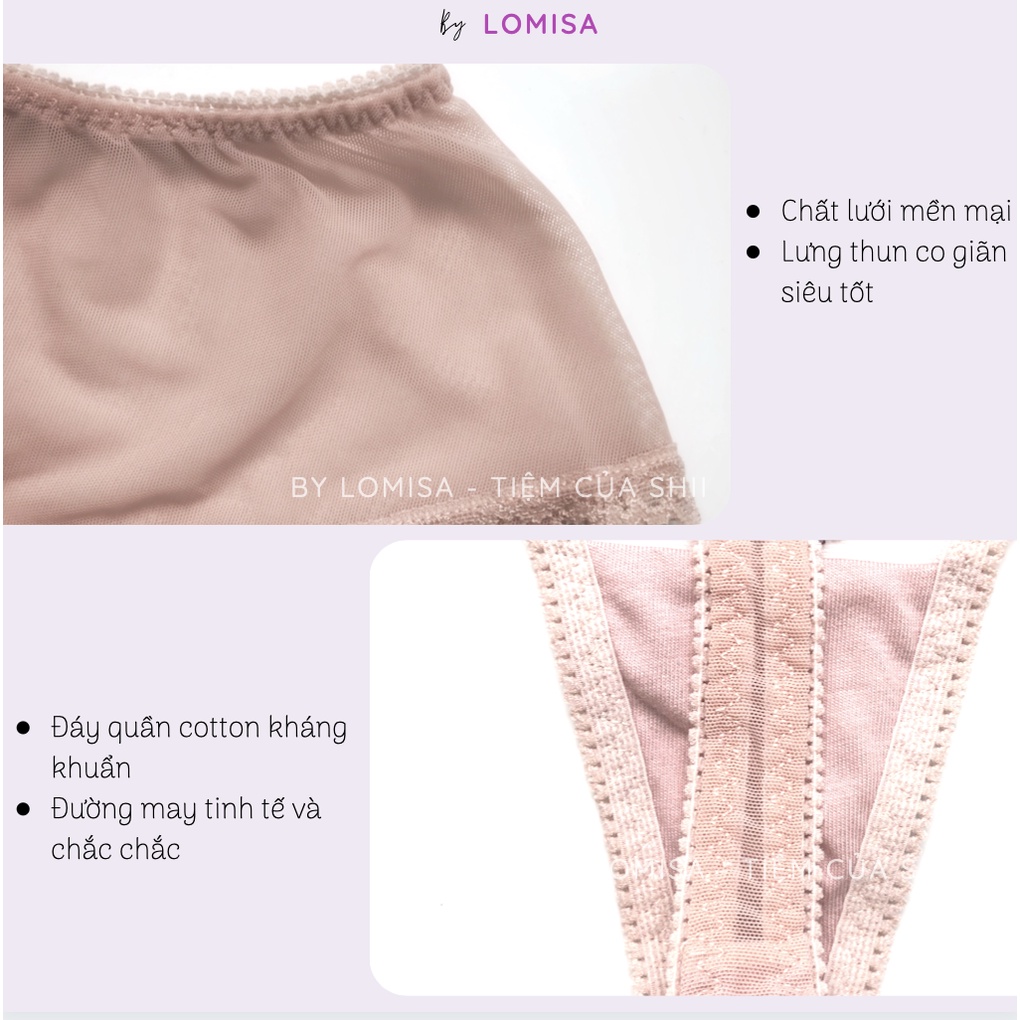 Quần lót lọt khe nữ quyến rũ chất lưới mền mại hình cánh tiên viền ren cực gợi cảm Freesize By LOMISA 1004 | BigBuy360 - bigbuy360.vn