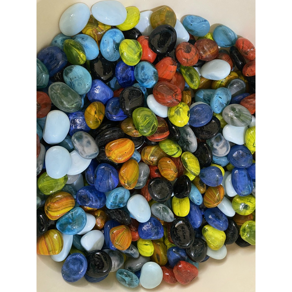 Sỏi màu thủy tinh trang trí cho bể cá cảnh 1 bịch 500g