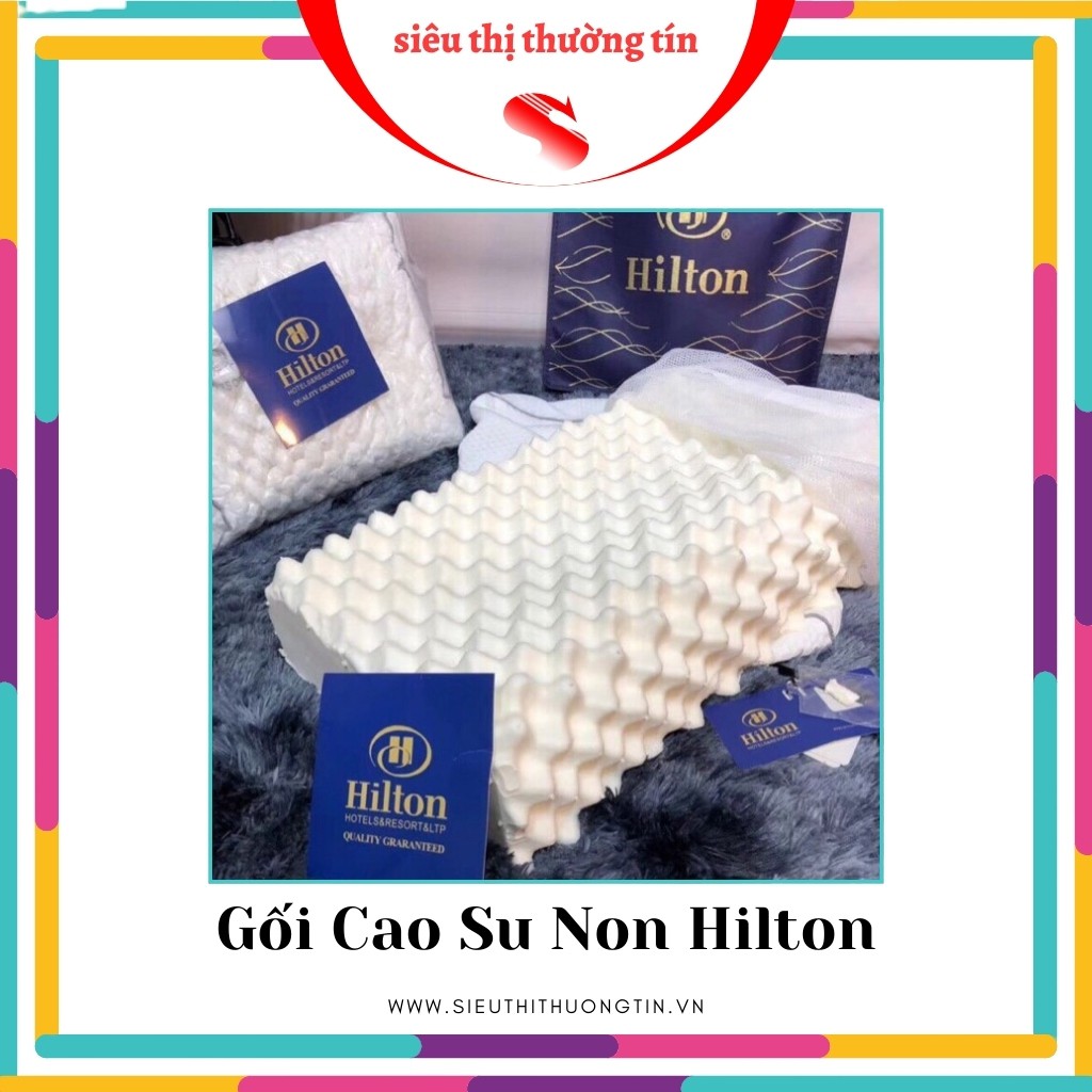 Gối Cao Su Non Hilton Người Lớn Chính Hàng Mềm Mại Cao Cấp [ Chống Đau Cổ Vai Gáy ]